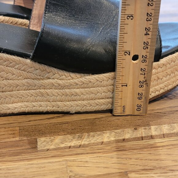 J.Crew Black Leather Platform Espadrille Sandal/Slide Style #AN868 - Picture 11 of 14